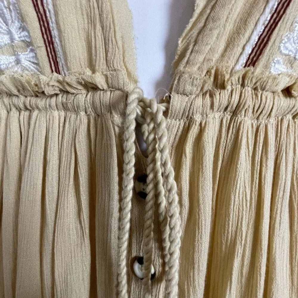 Free People Garbanzo Bean Bali Will Wait‎ For You Casual Boho Maxi Dress Sz XS